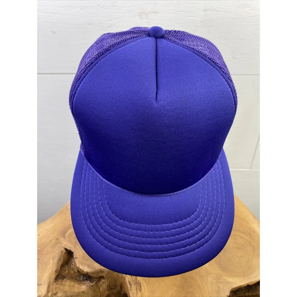 VTG YoungAn Trucker Hat Sz OS Purple Mesh Rope Snapback Baseball Cap NWOT 90s